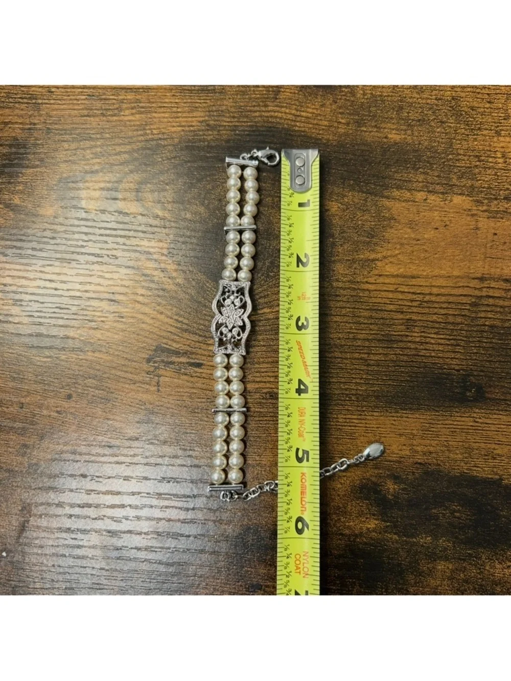 Vintage Pearl Bracelet Silver Clasp Double Strand Art Deco Statement Trend